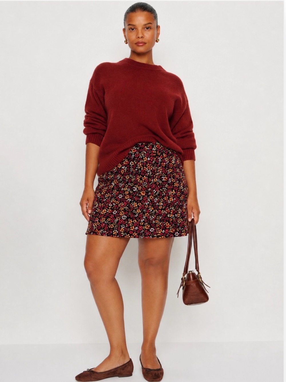 Reformation Brandy Skirt in Ditsy Floral Print